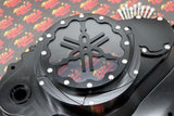 Billet aluminum Yamaha Banshee lock up CLUTCH COVER clear window BLACK + LOGO 6