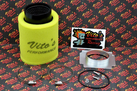 Vito's PRO FLOW airbox adapter + 2 stage FOAM style air filter Yamaha Banshee 2