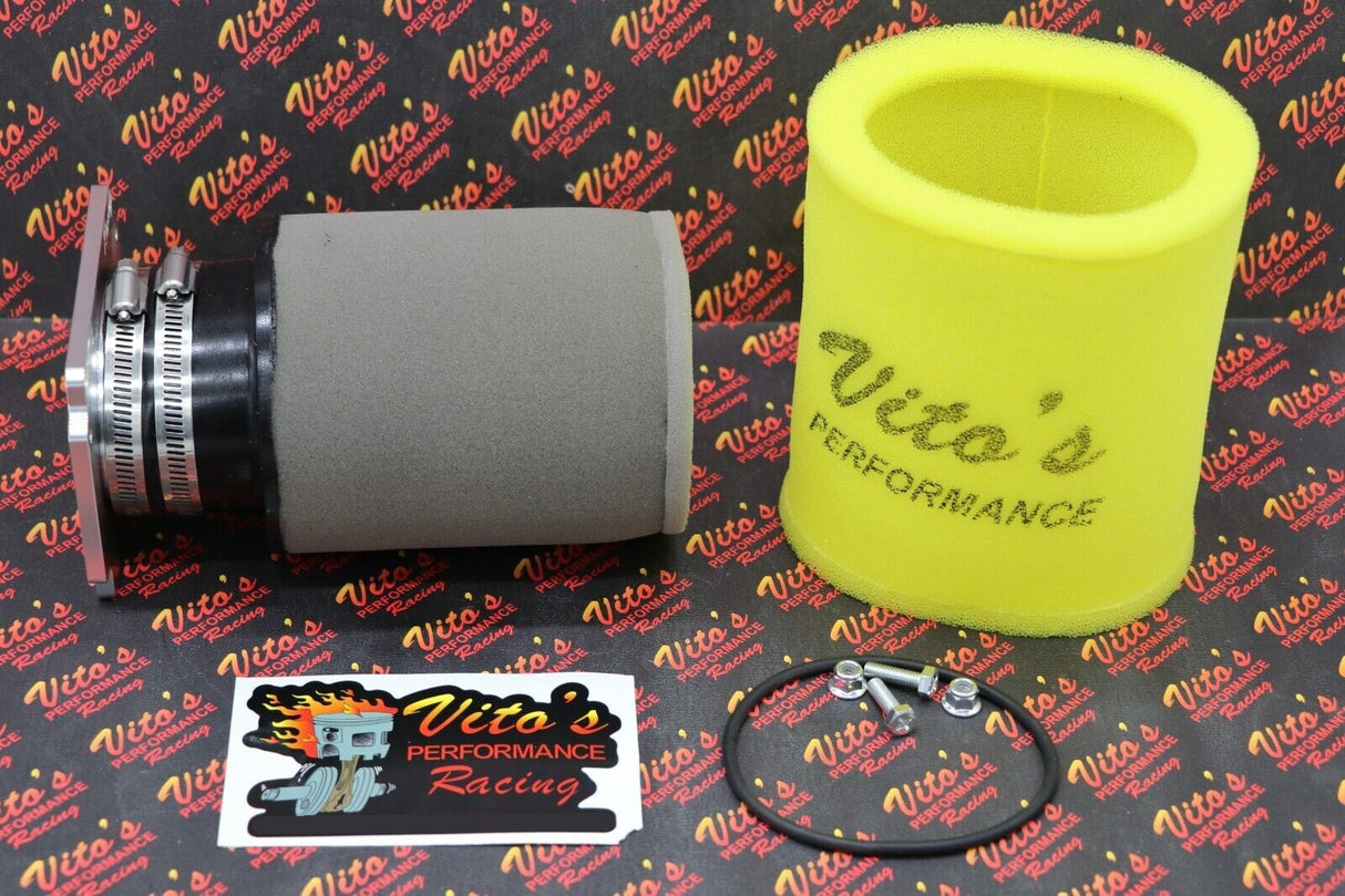 Vito's PRO FLOW airbox adapter + 2 stage FOAM style air filter Yamaha Banshee 5