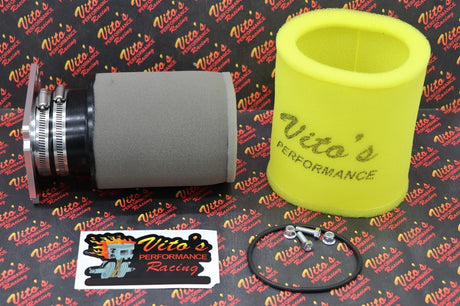Vito's PRO FLOW airbox adapter + 2 stage FOAM style air filter Yamaha Banshee 5