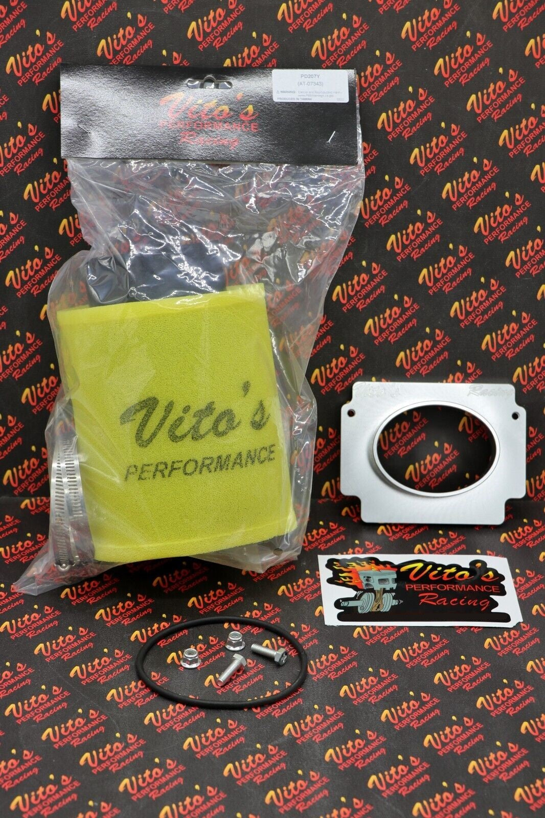 Vito's PRO FLOW airbox adapter + 2 stage FOAM style air filter Yamaha Banshee 6