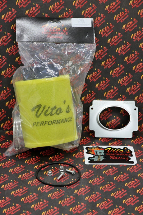 Vito's PRO FLOW airbox adapter + 2 stage FOAM style air filter Yamaha Banshee 6