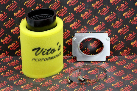 Vito's PRO FLOW airbox adapter + 2 stage FOAM style air filter Yamaha Banshee 11