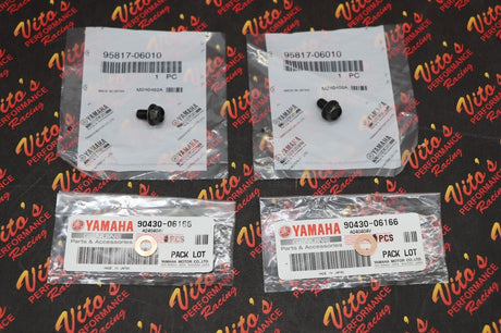 Cylinder drain plug bolts + washers GENUINE Yamaha Banshee OEM Factory stock 1