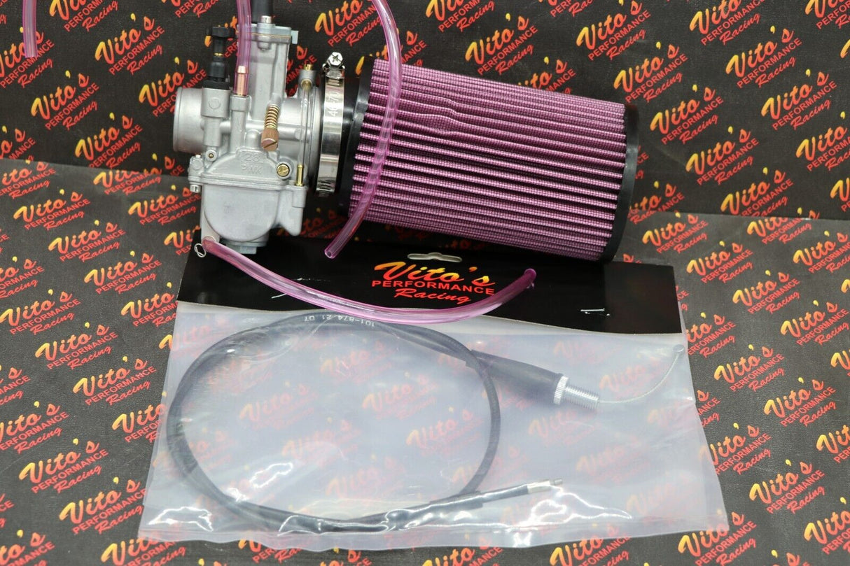 Yamaha Blaster 28MM 28 Mil Carb Carburetor Kit + Vito's Cable + K+N Filter 4