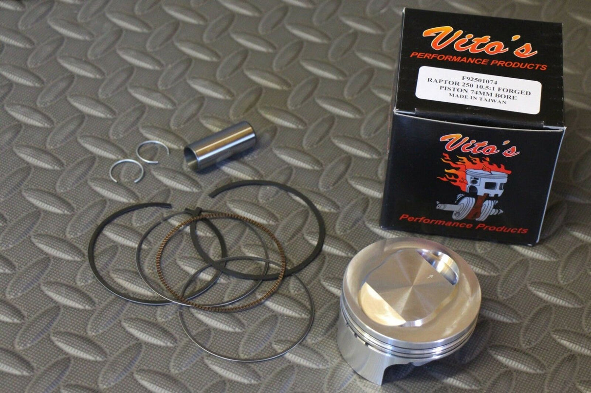 VITO'S PERFORMANCE Raptor 250 10.5:1 pump gas stock size PISTON + GASKET KIT 2