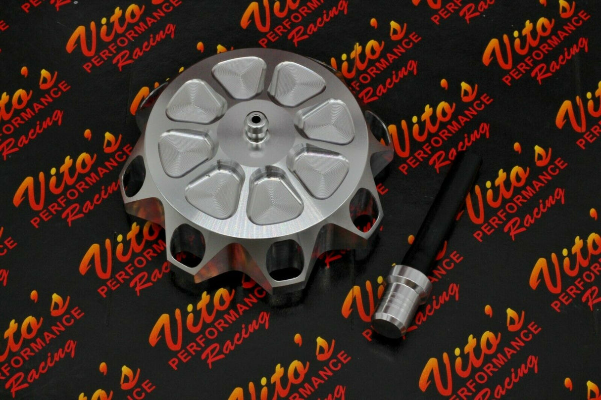 NEW Vito's aluminum Gas tank cap + billet vent cap Suzuki Z400 Kawasaki KFX400 3