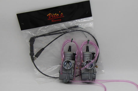 2 x Yamaha Banshee 28mm 28 Mil Larger Carbs Carburetors PWK + Vito's thumb cable 2