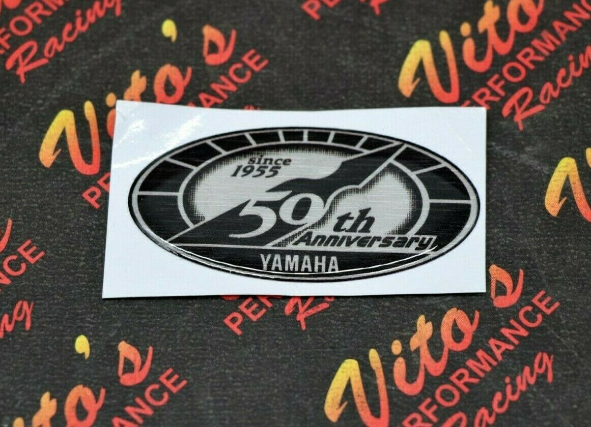 NEW Sticker Emblem 2.25" bubble gel raised Yamaha Banshee grill 50th anniversary 1