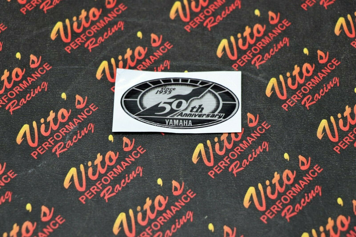 NEW Sticker Emblem 2.25" bubble gel raised Yamaha Banshee grill 50th anniversary 2