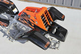 Yamaha Banshee fenders + gas tank plastic + grill + graphics BLACK ORANGE Set A 5