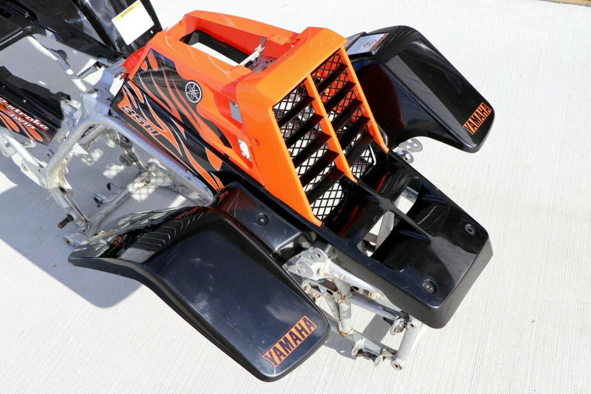 Yamaha Banshee fenders + gas tank plastic + grill + graphics BLACK ORANGE Set A 10