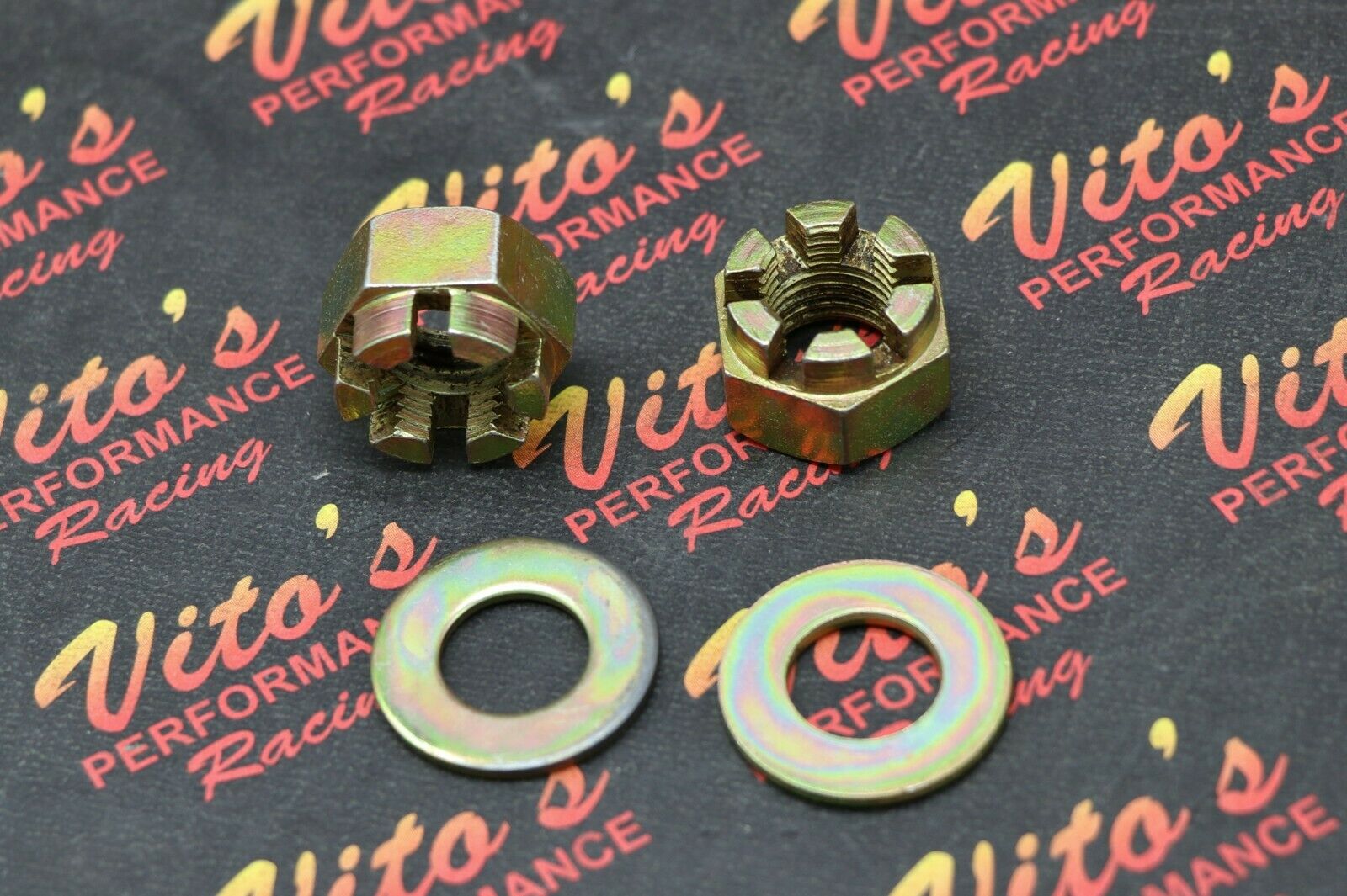 2 x front spindle castle hub nuts + washer Yamaha Banshee Blaster