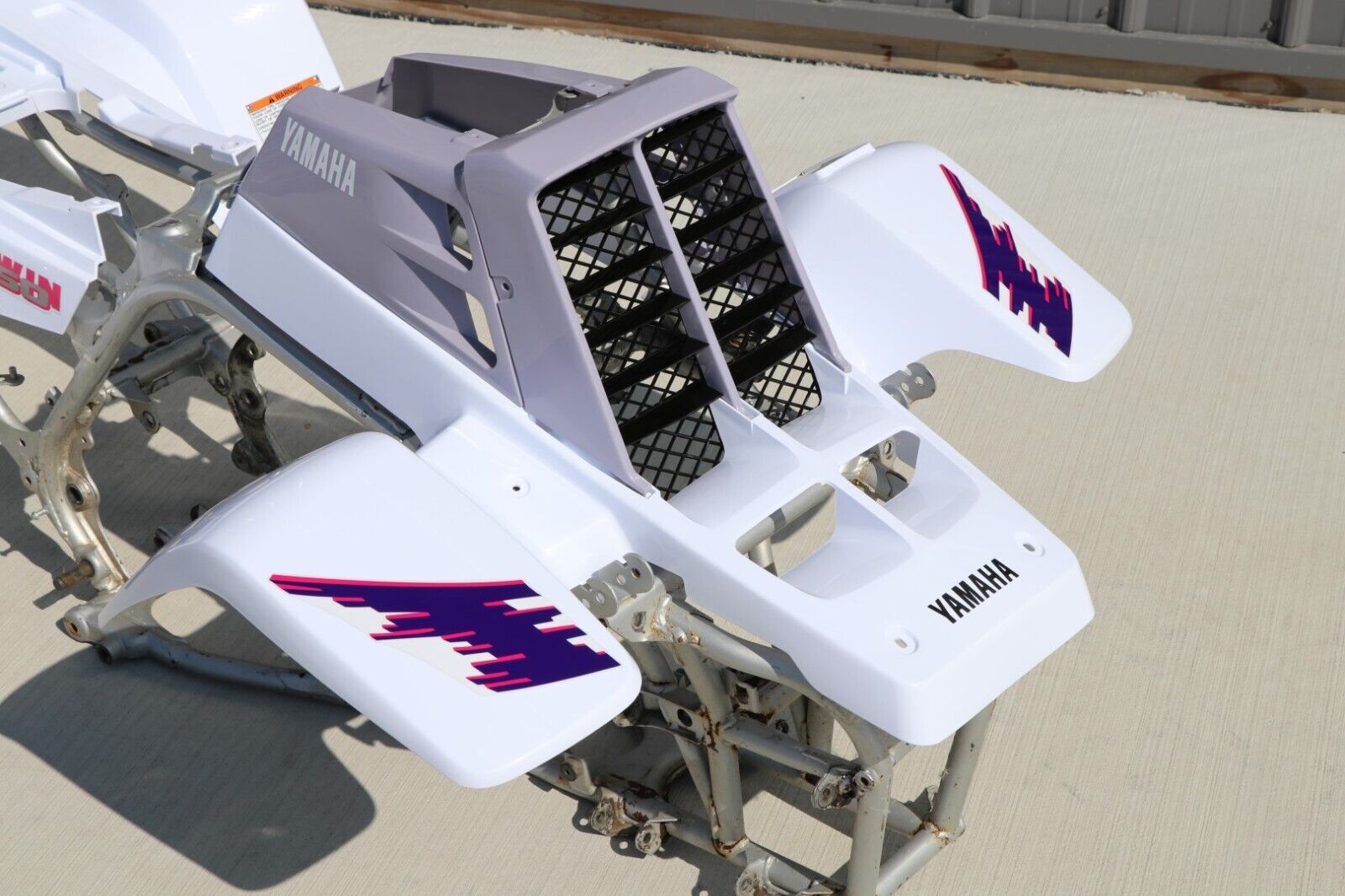 Yamaha Banshee fenders + gas tank plastic + grill graphics WHITE +