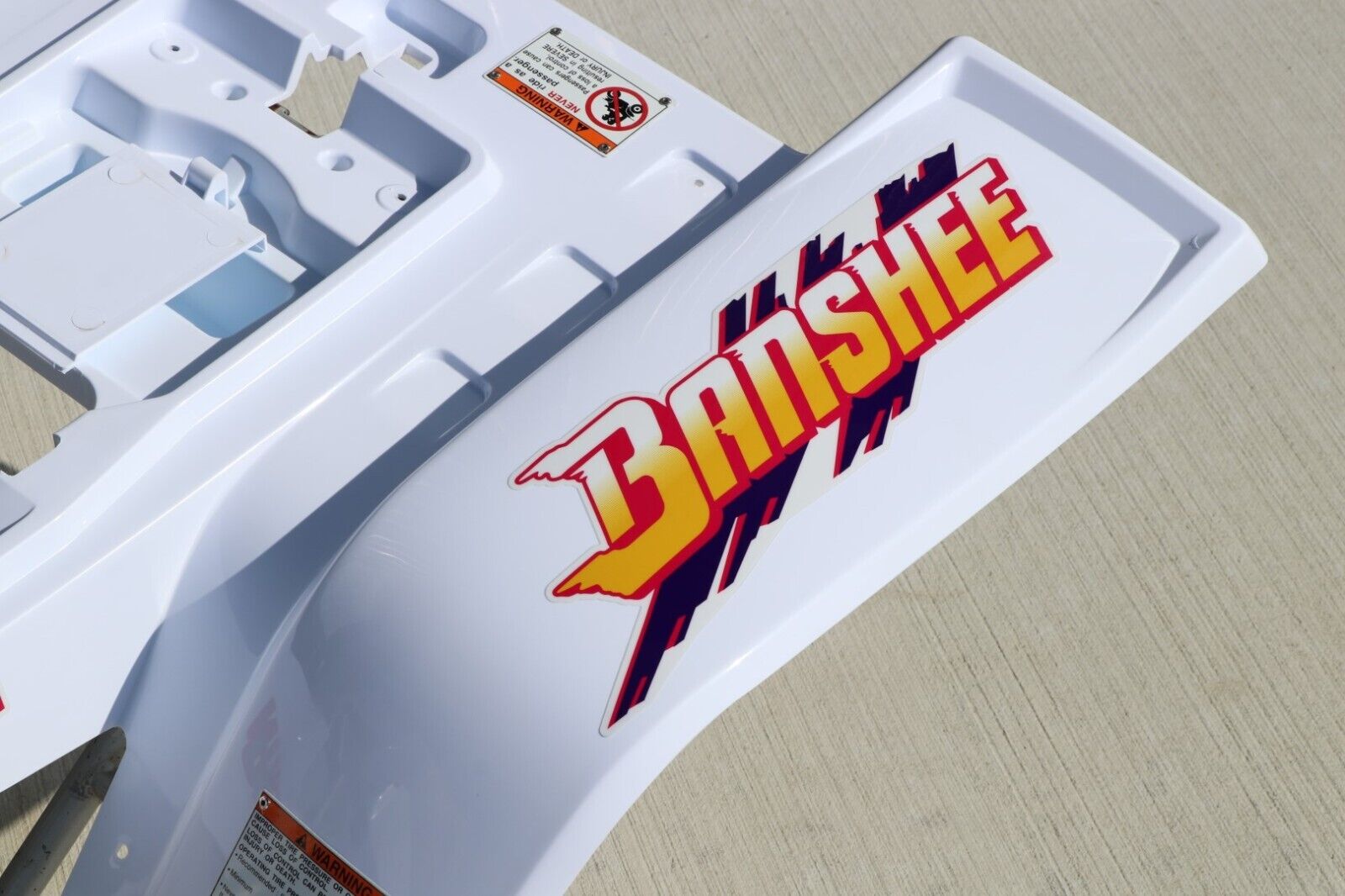 Yamaha Banshee fenders + gas tank plastic + grill graphics WHITE +