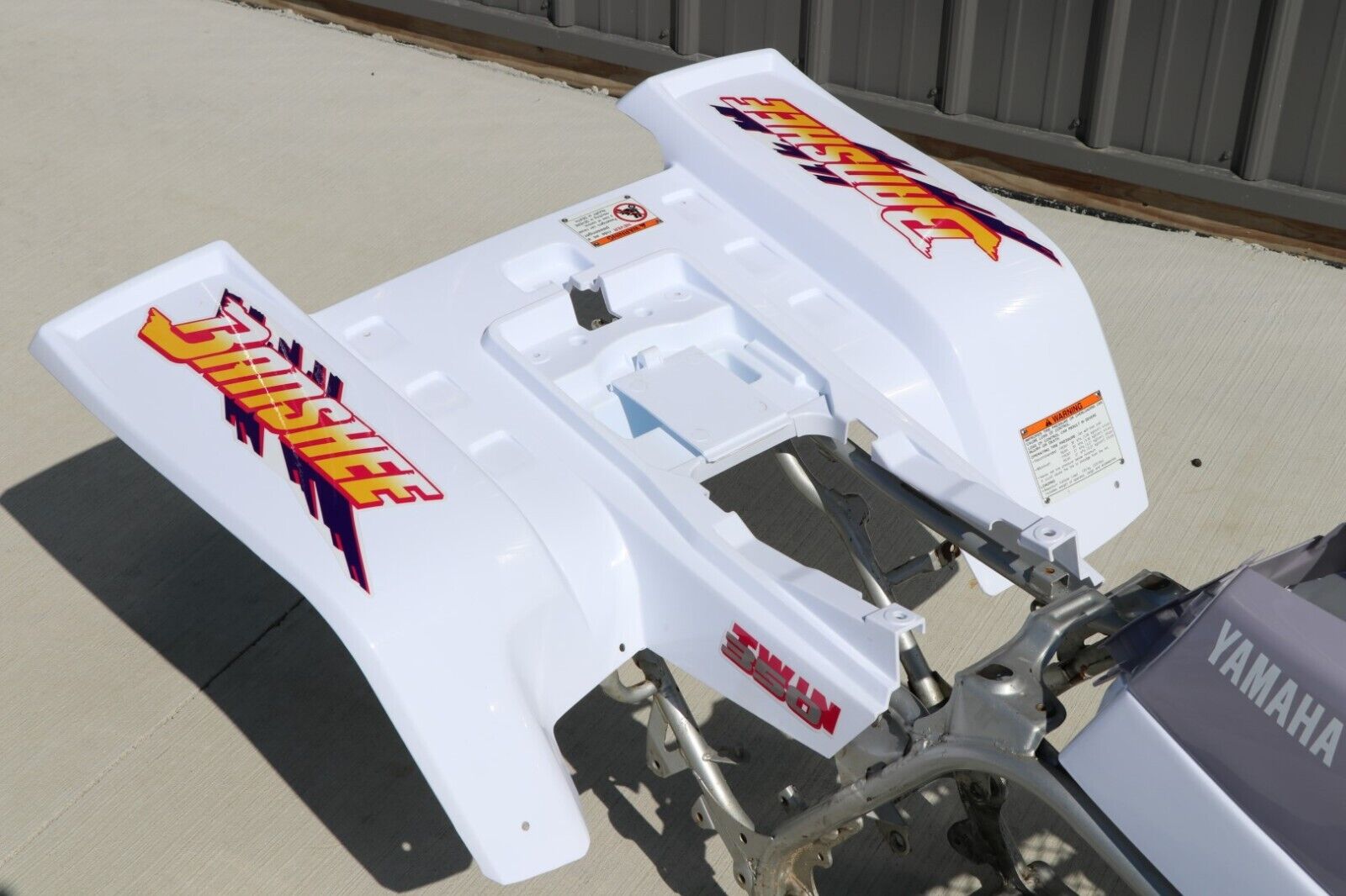 Yamaha Banshee fenders + gas tank plastic + grill graphics WHITE +