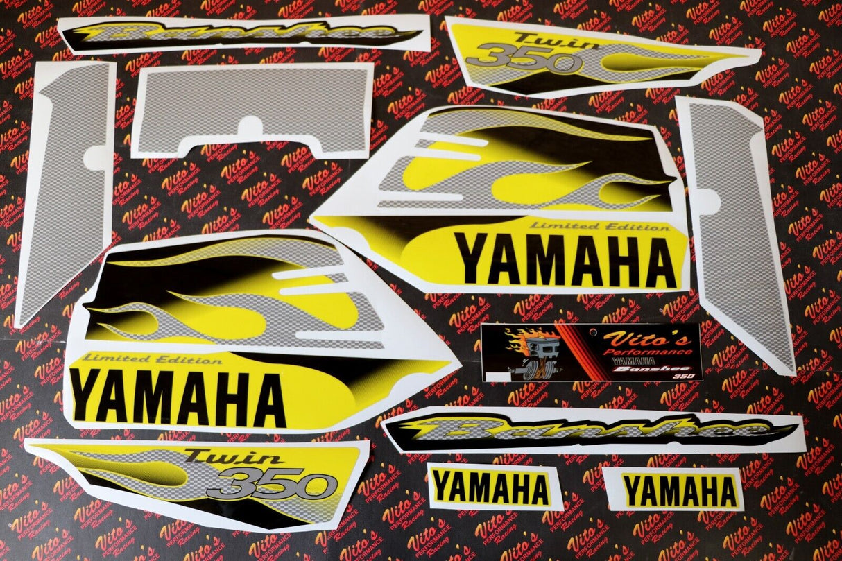 Vito's vinyl decal graphics kit 14MIL sticker Yamaha Banshee YELLOW BLACK 2003 1