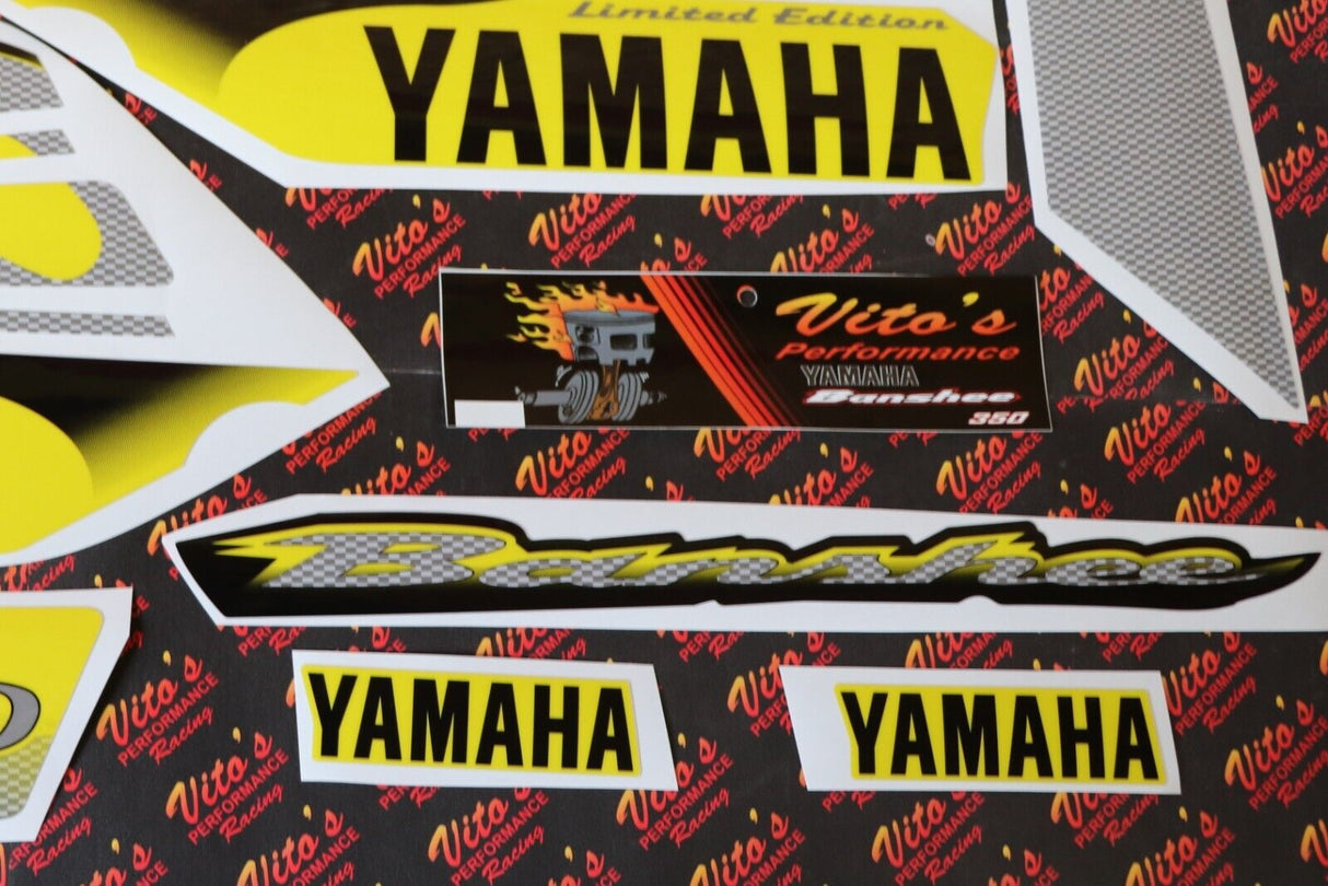 Vito's vinyl decal graphics kit 14MIL sticker Yamaha Banshee YELLOW BLACK 2003 2