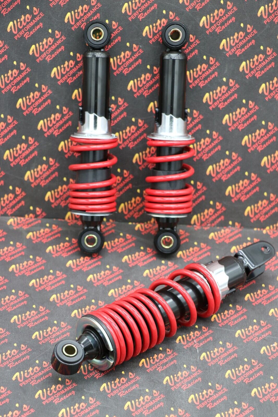 NEW Front + Rear SHOCKS Suzuki LT50 LT80 Quadrunner Quadsport 1983-2005 RED 4