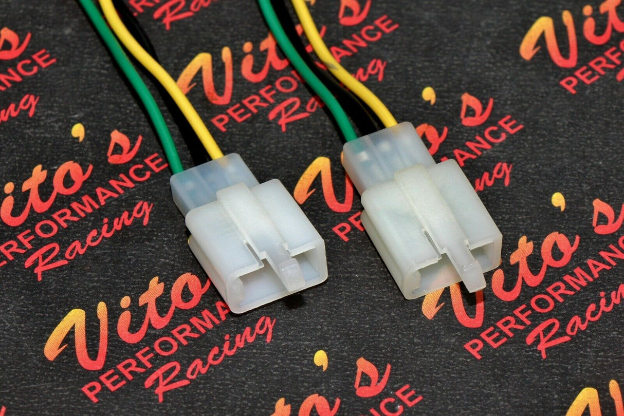 2 X PLUG ADAPTOR YAMAHA BANSHEE HEADLIGHT SWAP 1997-2001 STYLE TO 02+ NEWER 4