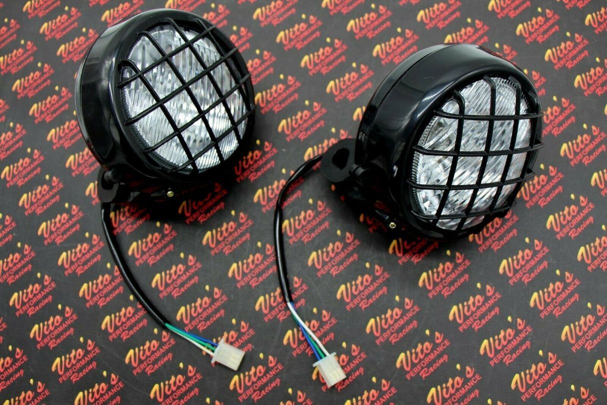 GRADE B SET 2 x NEW Headlights Yamaha Banshee Warrior lens bulbs lights grills 1