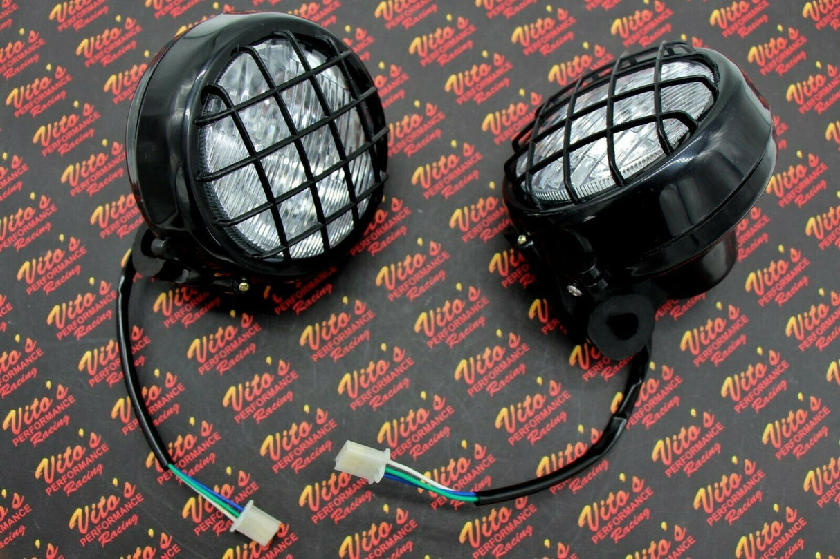 GRADE B SET 2 x NEW Headlights Yamaha Banshee Warrior lens bulbs lights grills 5