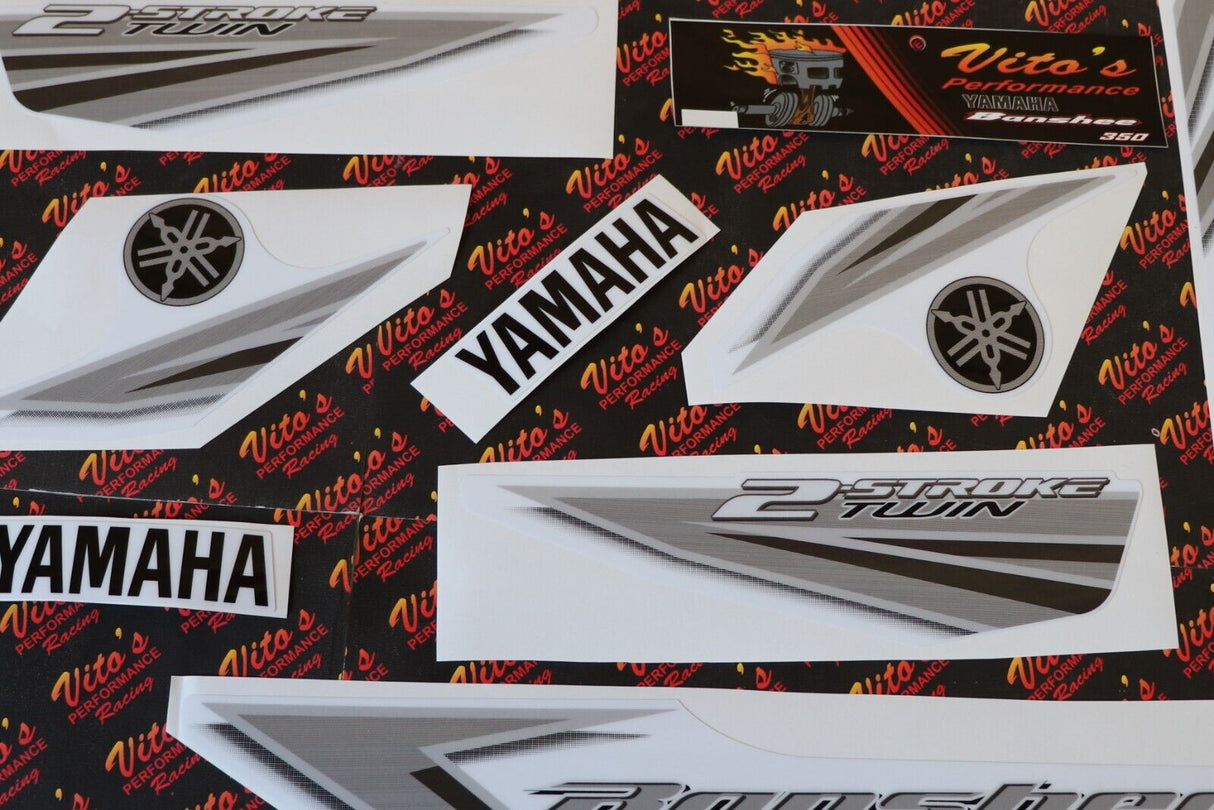 Vito's vinyl decal graphics kit 14MIL sticker Yamaha Banshee BLACK SILVER 2006 2
