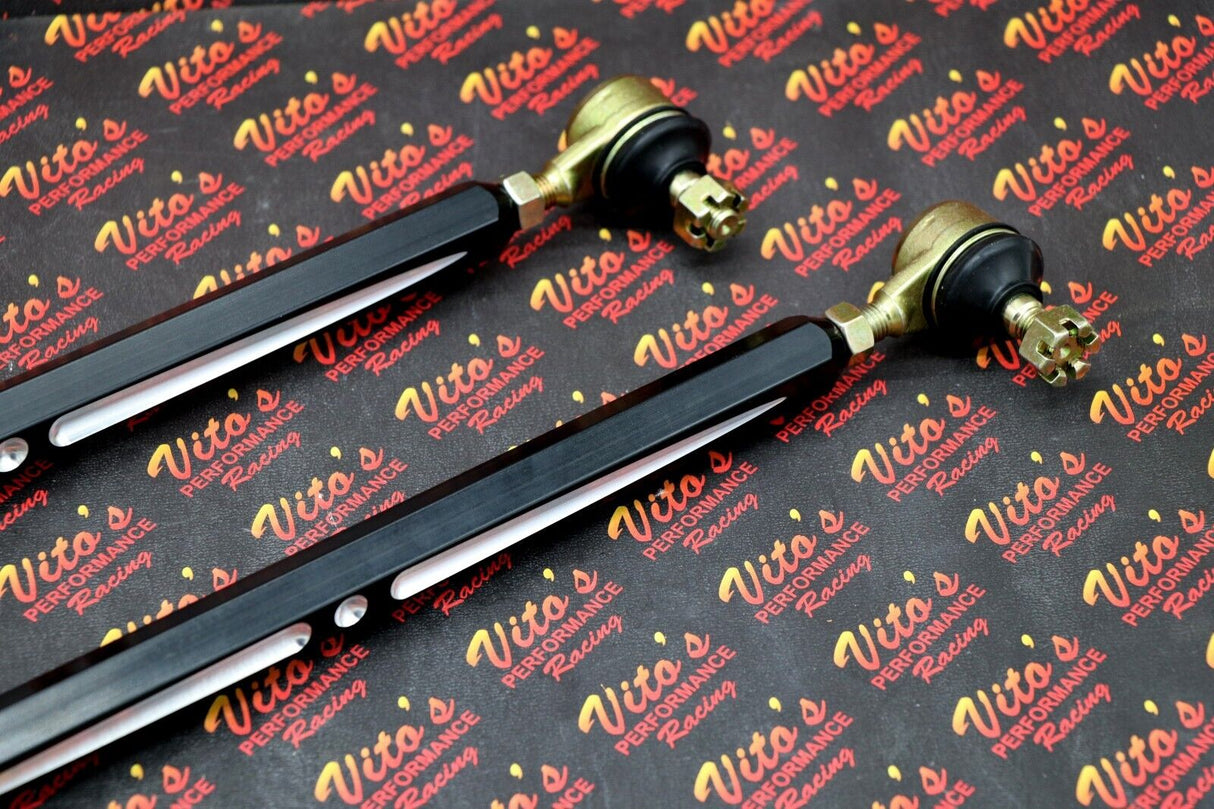2 x NEW Vito's Yamaha Banshee BILLET BLACK tie rods + 4 ball joints +0" 5