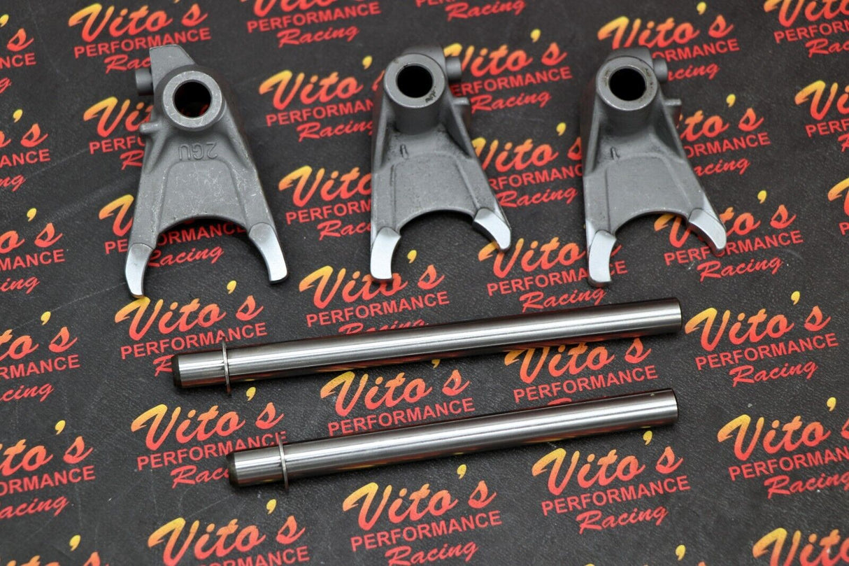 NEW 3 x shift FORKS + rods + clips cam shifting transmission Yamaha Banshee 6