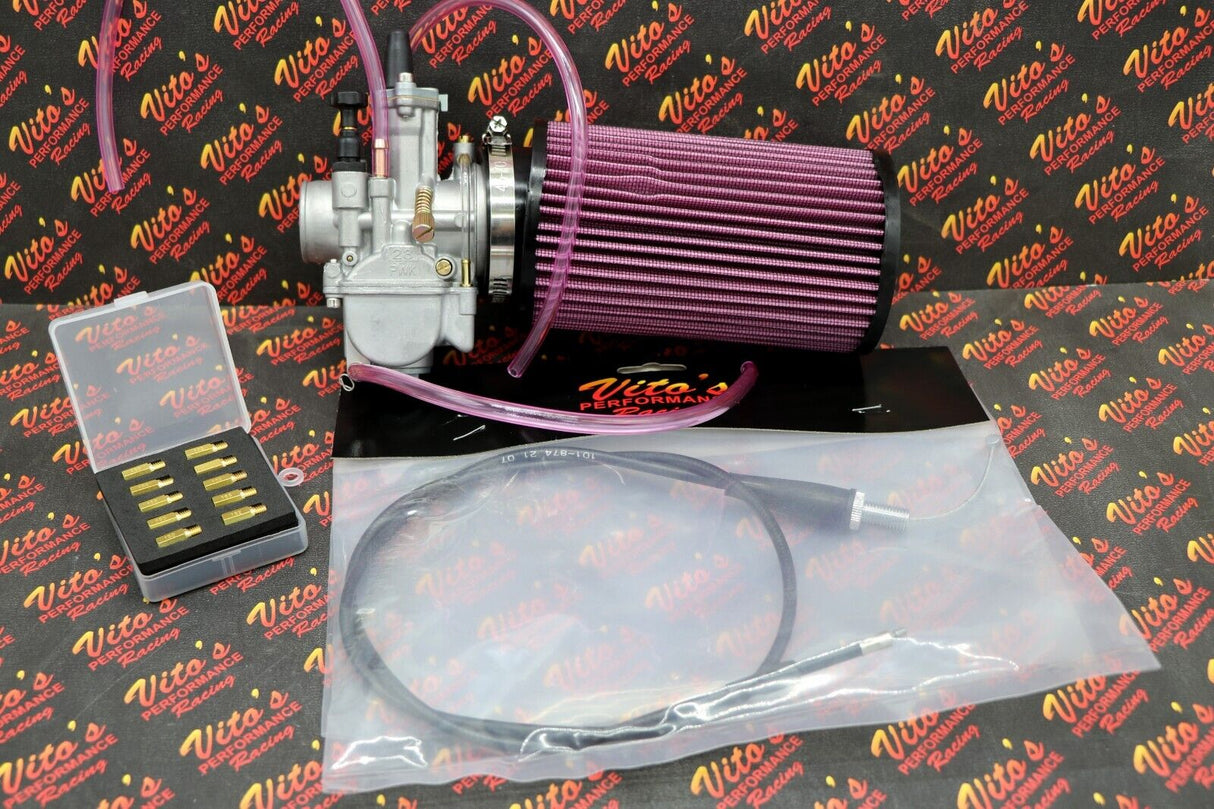 Yamaha Blaster 28MM 28 Carb Carburetor PWK Kit + K+N filter + jet kit + cable 2