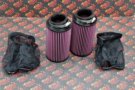 2 x NEW K+N style air filters Keihin PWK PJ 28 28mm carb pod Banshee + OUTERWEAR 1