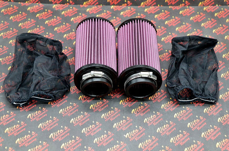 2 x NEW K+N style air filters Keihin PWK PJ 28 28mm carb pod Banshee + OUTERWEAR 2