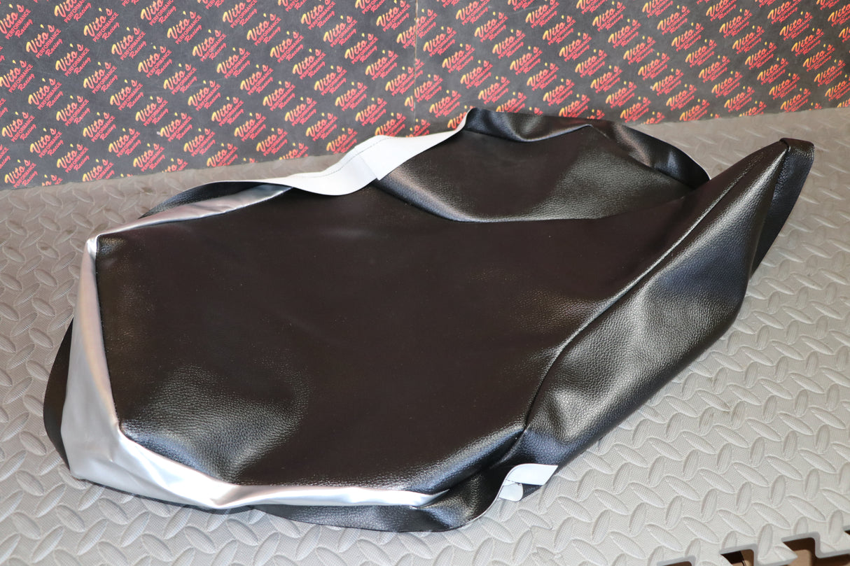NEW SEAT COVER ONLY Yamaha Banshee cover BLACK TEXTURE + SILVER