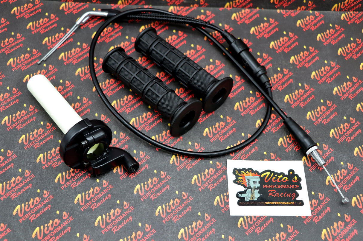 NEW Vito's Banshee twist throttle conversion kit setup + grips + cable 1987-2006