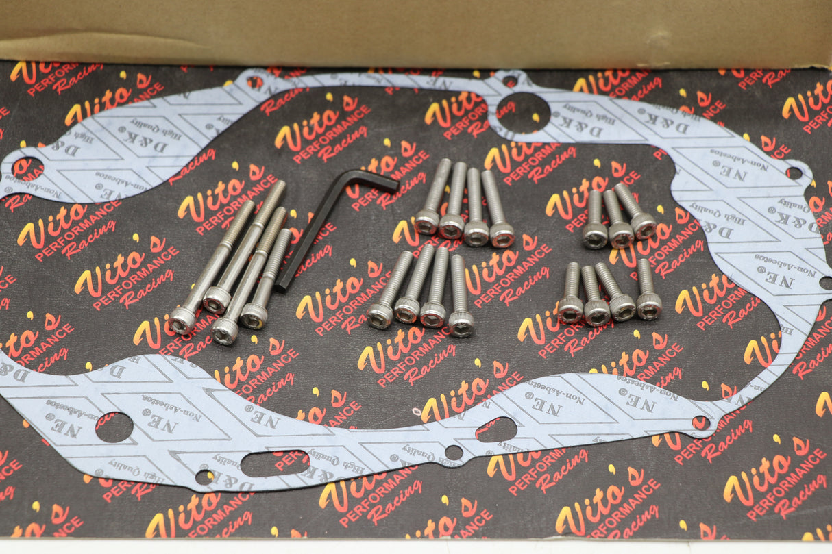 Yamaha Banshee CLUTCH COVER crankcase engine OEM FACTORY + gasket + bolt kit