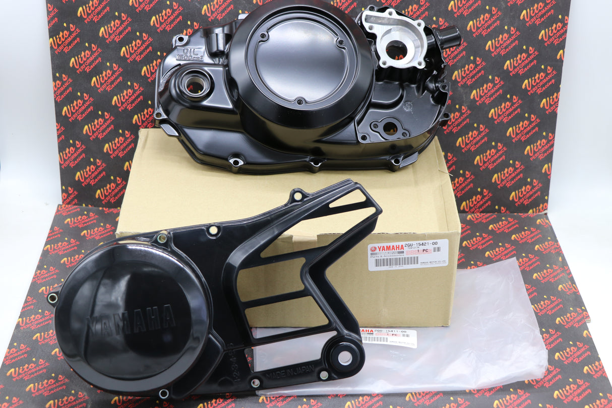 NEW Yamaha Banshee CLUTCH COVER + STATOR COVERS Factory OEM + gaskets + bolt kit