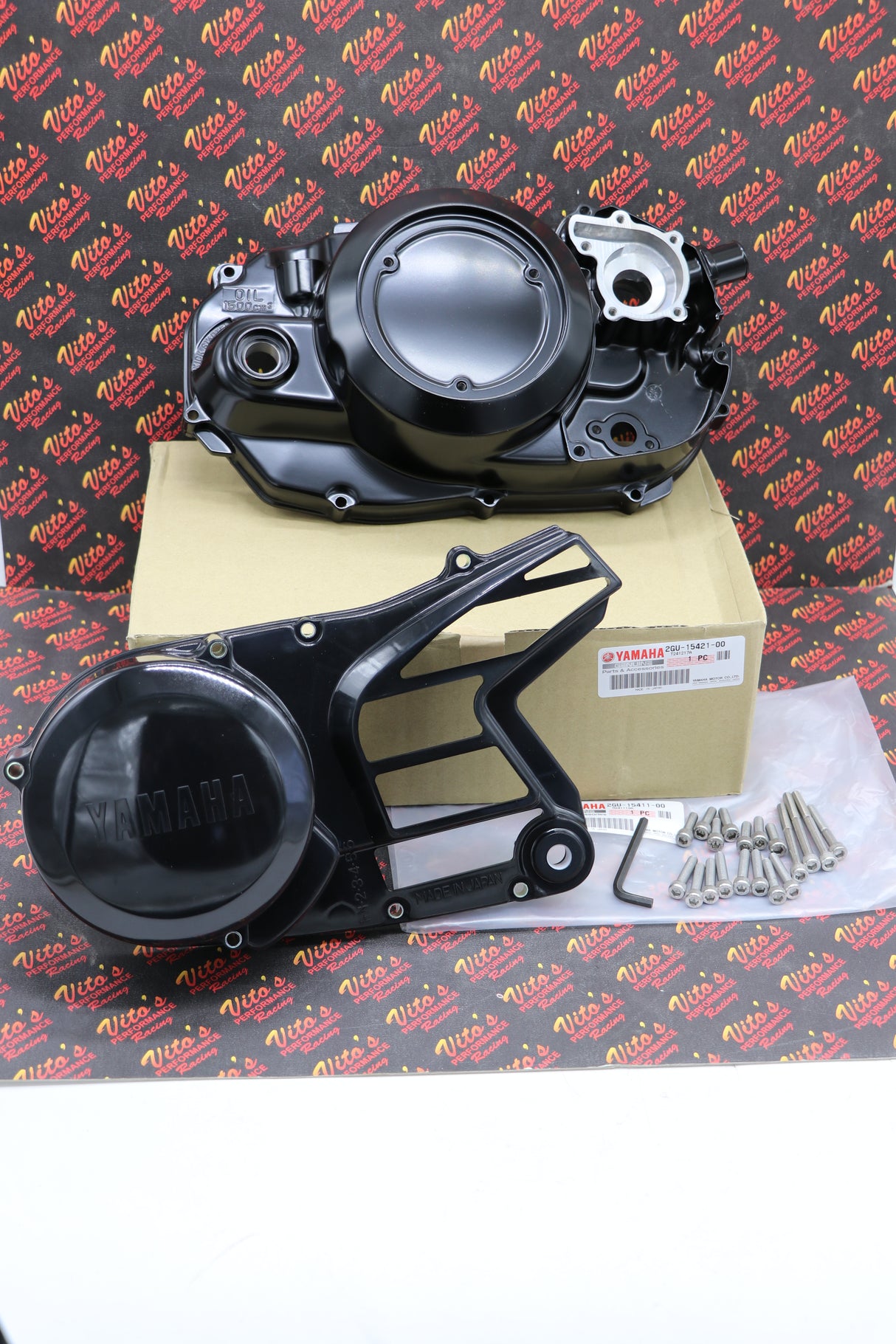 NEW Yamaha Banshee CLUTCH COVER + STATOR COVERS Factory OEM + gaskets + bolt kit