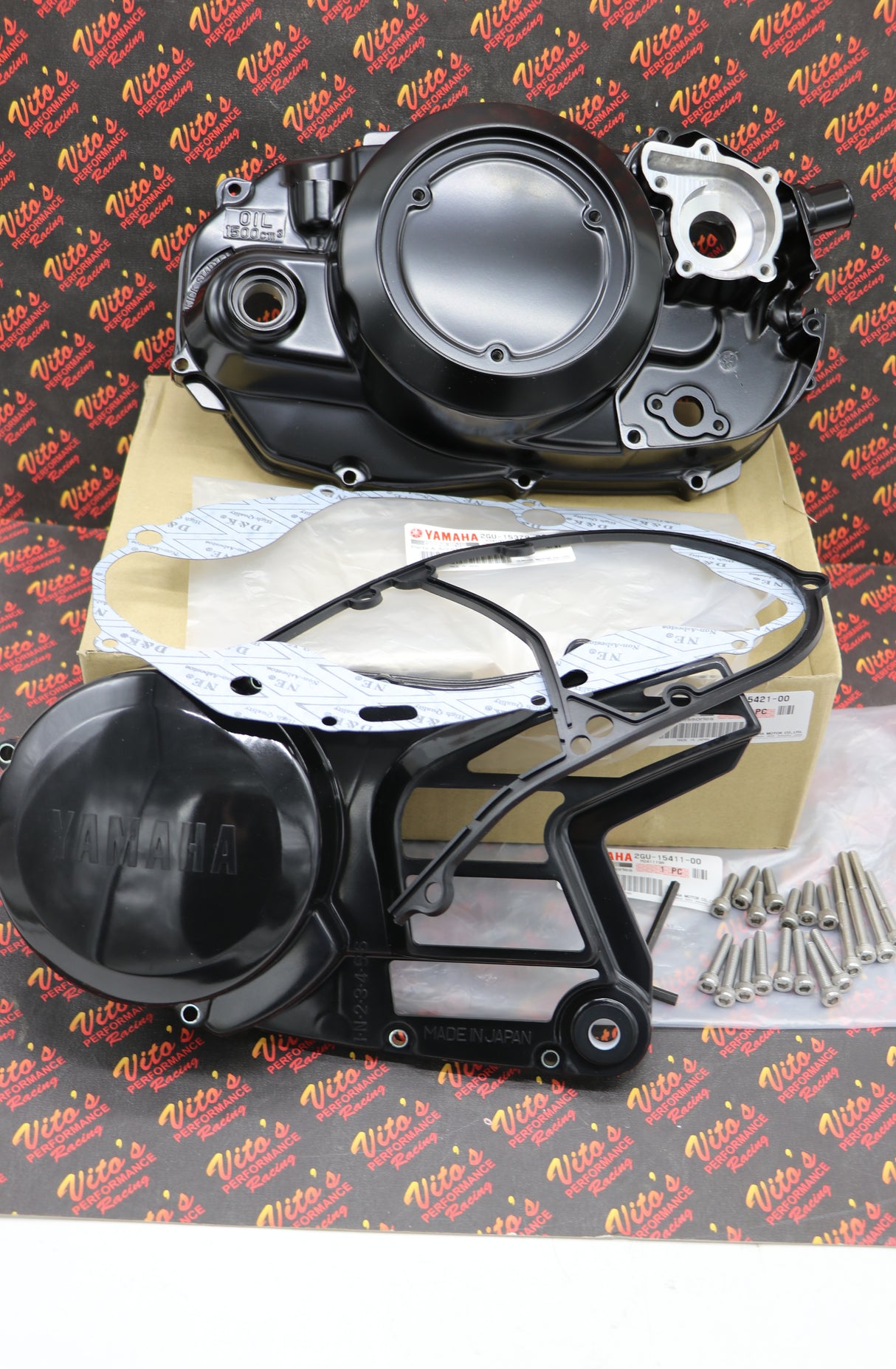 NEW Yamaha Banshee CLUTCH COVER + STATOR COVERS Factory OEM + gaskets + bolt kit