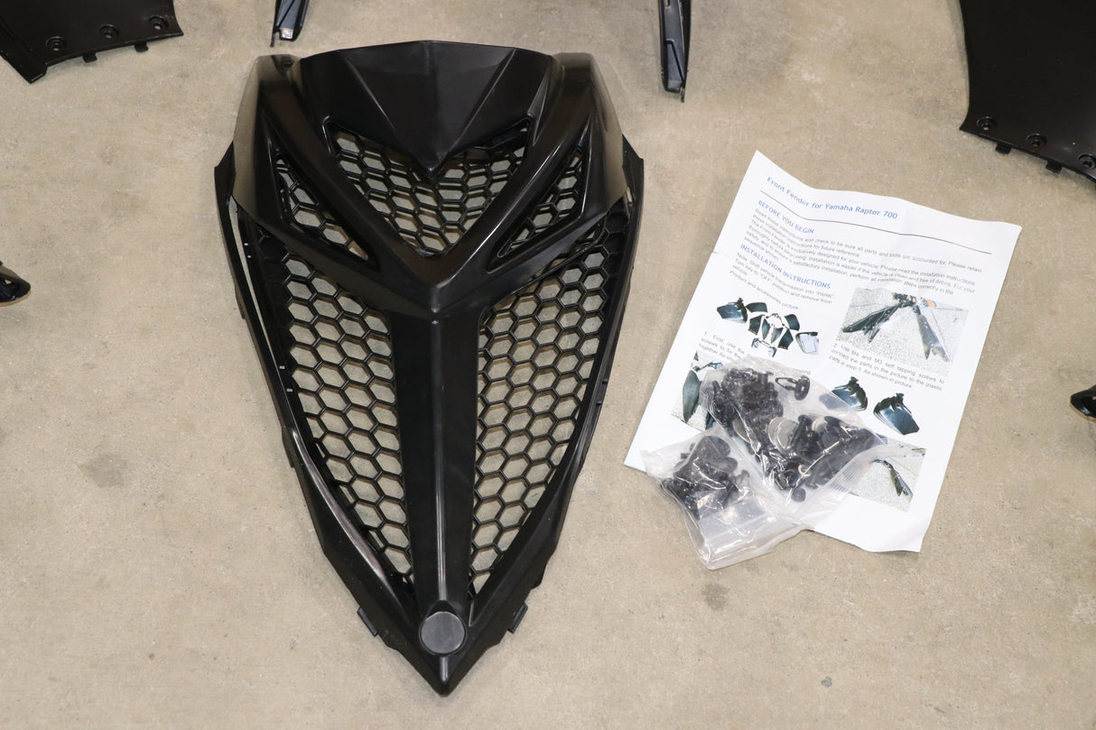 Yamaha Raptor 700 Plastics YAMAHA fenders 2006-2025 + hardware BLACK