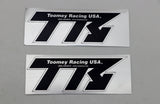 2 x TOOMEY RACING sticker label emblem decal silencer ALUMINUM HIGH HEAT B1 T5