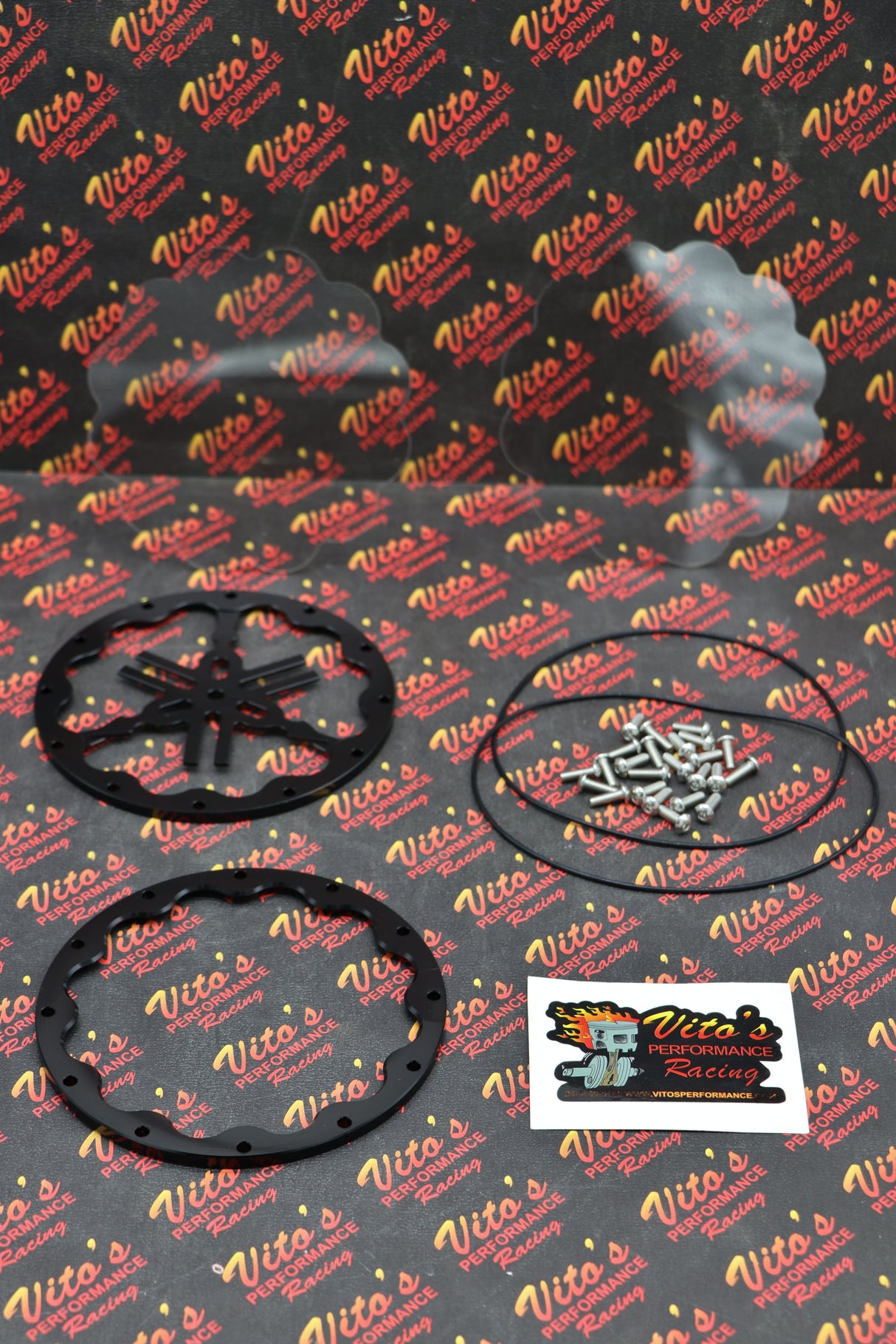 BLACK Lexan insert clear cover O-ring screws Vito's Banshee billet stator cover