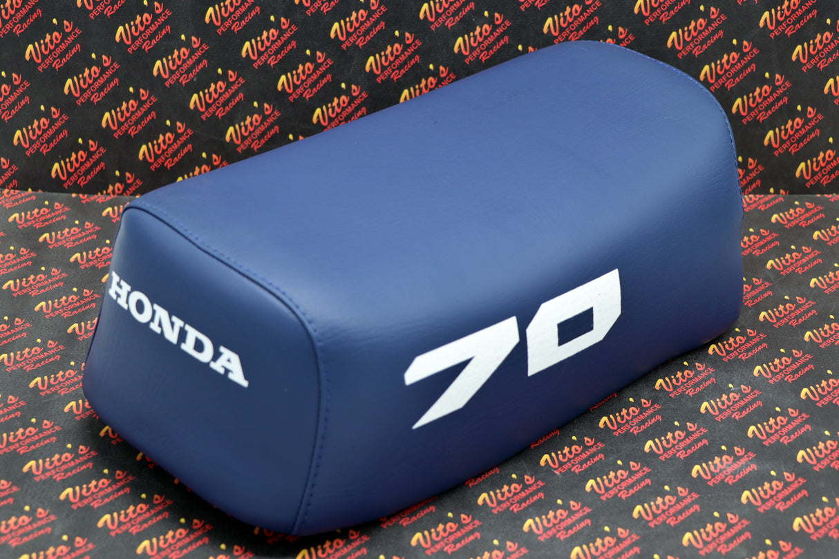 NEW Honda ATC70 seat complete - fits 1978-1985 ATC 70 #70 print on sides BLUE