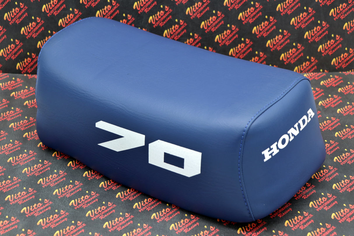 NEW Honda ATC70 seat complete - fits 1978-1985 ATC 70 #70 print on sides BLUE