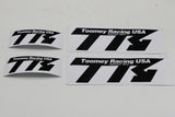 4 x TOOMEY RACING STICKER PACK (2 LG 8", 2 SM 4") VINYL, NOT ALUMINUM ONES