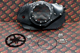 CLUTCH COVER + LOCK UP KIT Billet aluminum Yamaha Banshee clear window BLACK