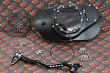 CLUTCH COVER + LEVER Billet aluminum Yamaha Banshee clear window BLACK