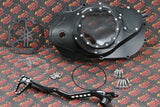 CLUTCH COVER + LEVER Billet aluminum Yamaha Banshee clear window BLACK