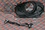 CLUTCH COVER + LEVER Billet aluminum Yamaha Banshee clear window BLACK