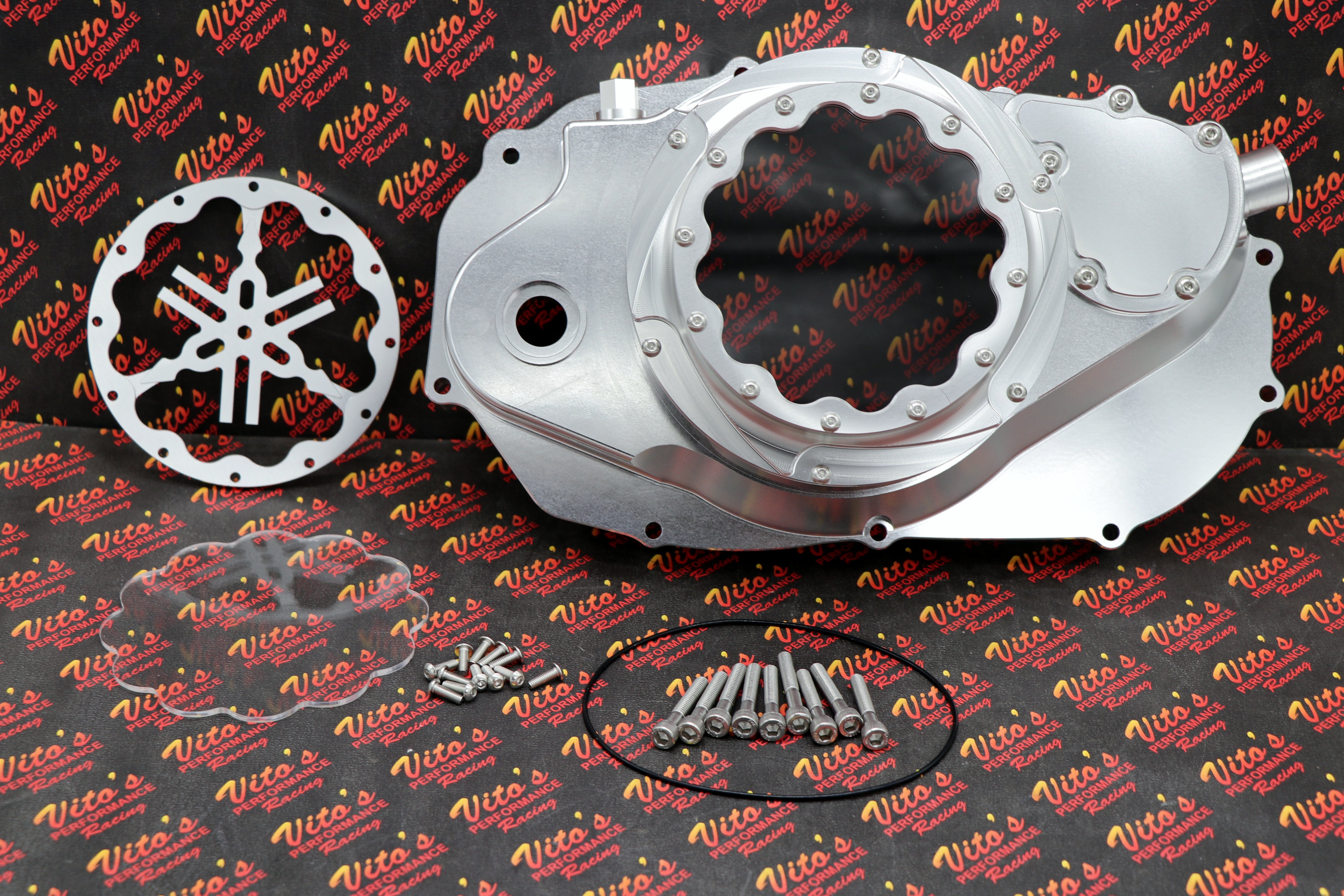 CLUTCH COVER + LOCK UP KIT Billet aluminum Yamaha Banshee clear