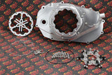 CLUTCH COVER + LOCK UP + LEVER Billet aluminum Yamaha Banshee clear window SILVER
